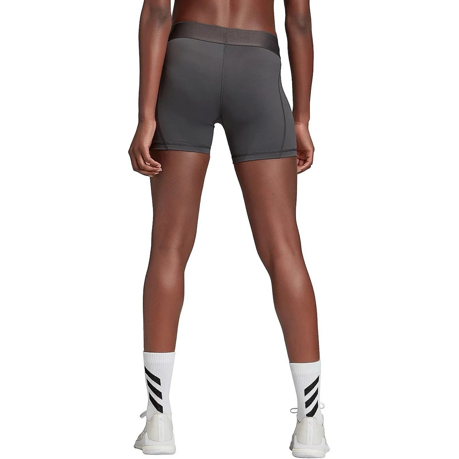 adidas Training Tech fit 3 Bar logo waistband tight shorts in grey L - Image 8