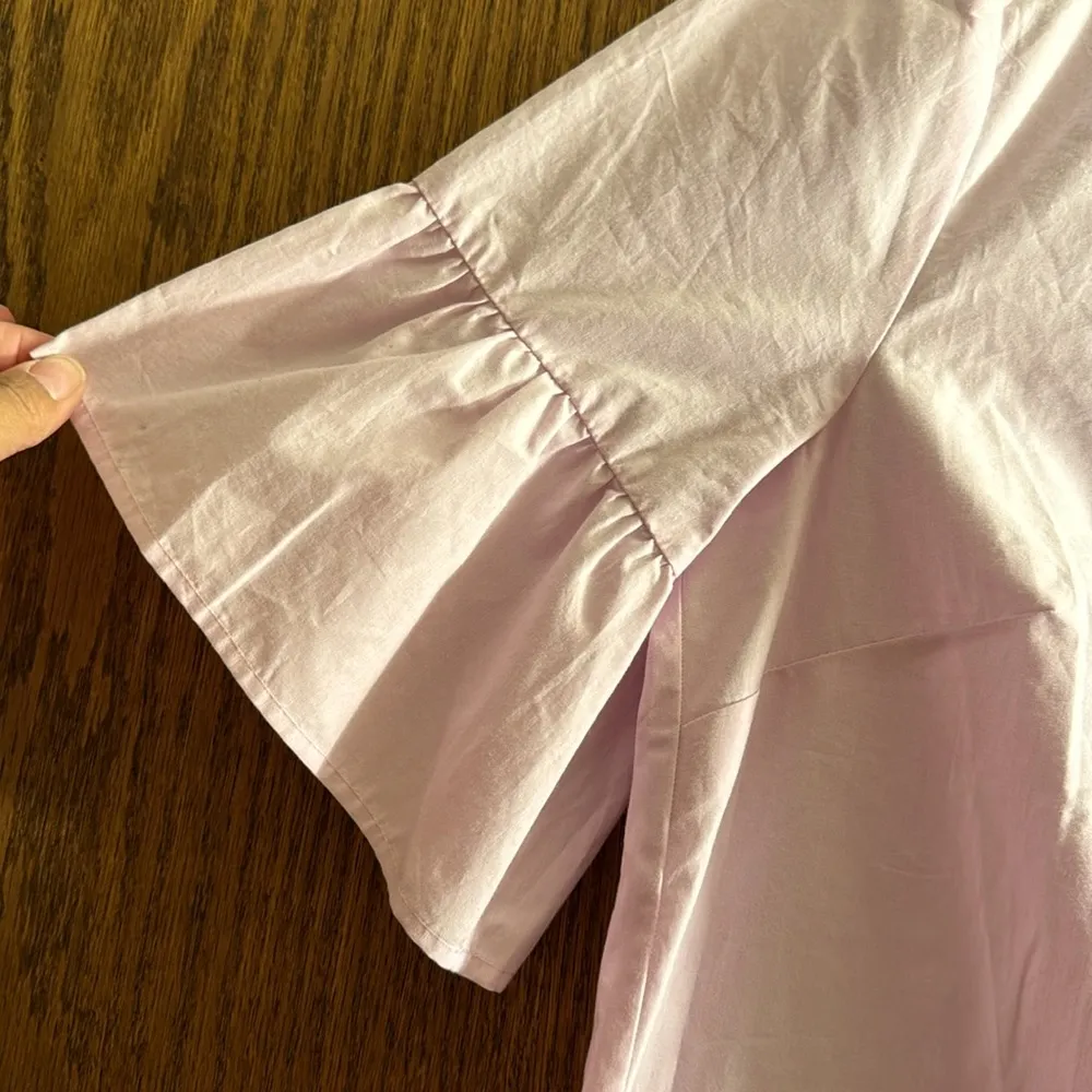 J Crew Pink Lavender Bell Sleeves Short Sleeve Blouse Size 6P NWT #0764 - Image 3