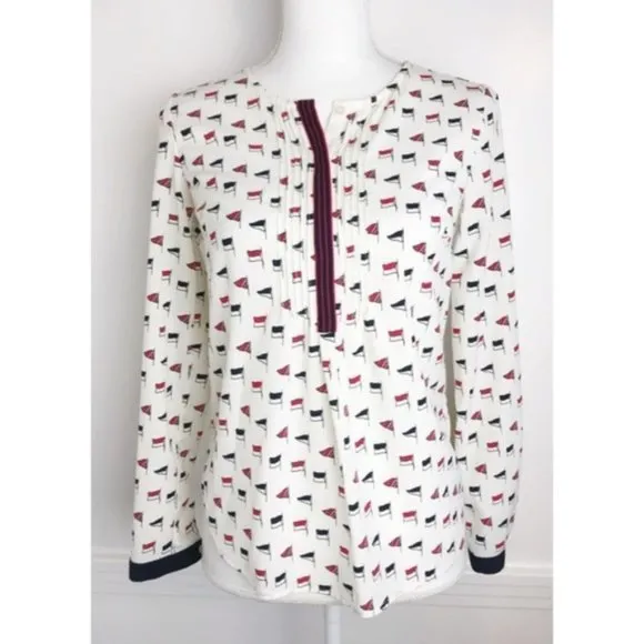 Talbots • Red White Blue Flag Blouse / Patriotic - Image 5