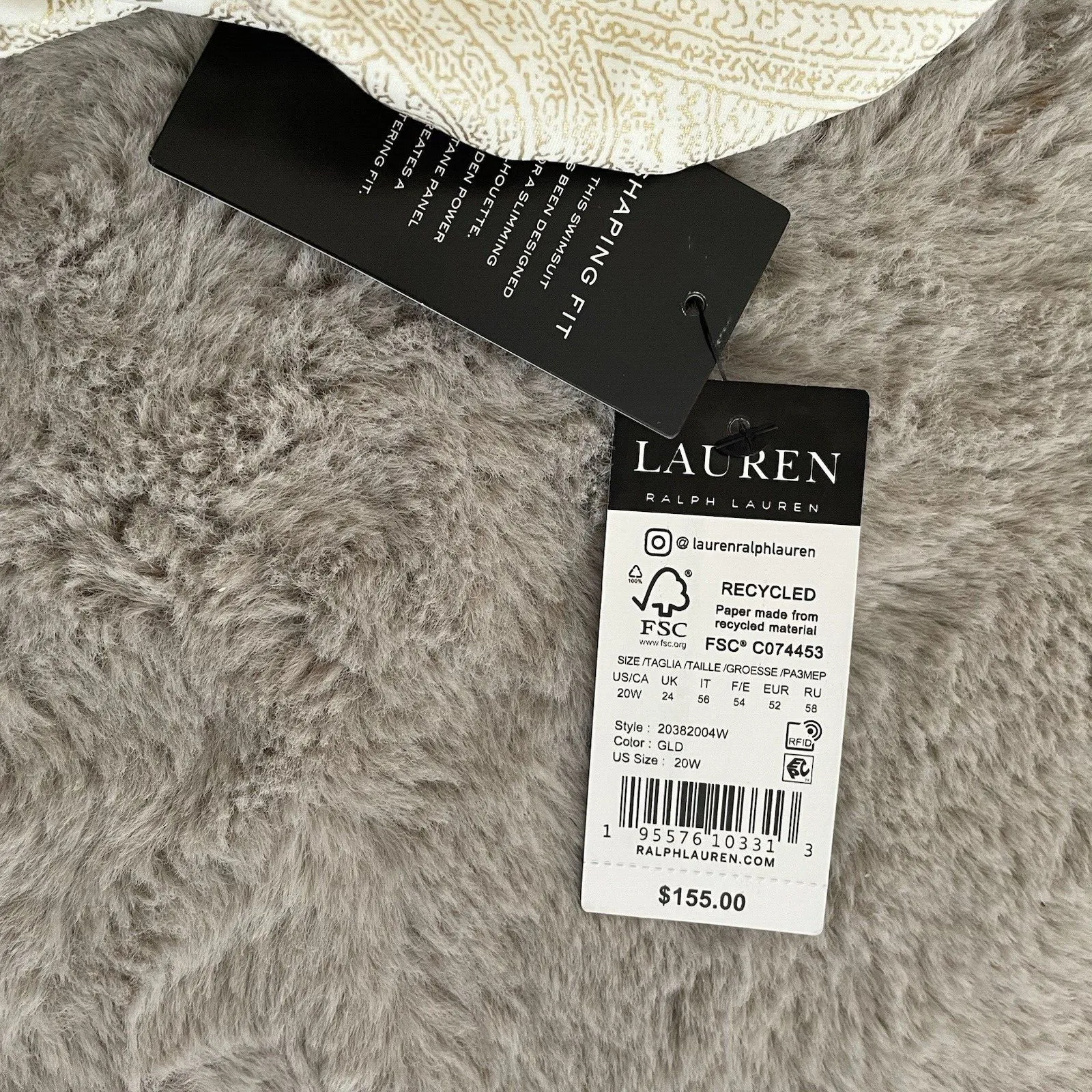 NWT Lauren Ralph Lauren Women Plus Size 20W Luxury Paisley One Shoulder Swimsuit - Image 8