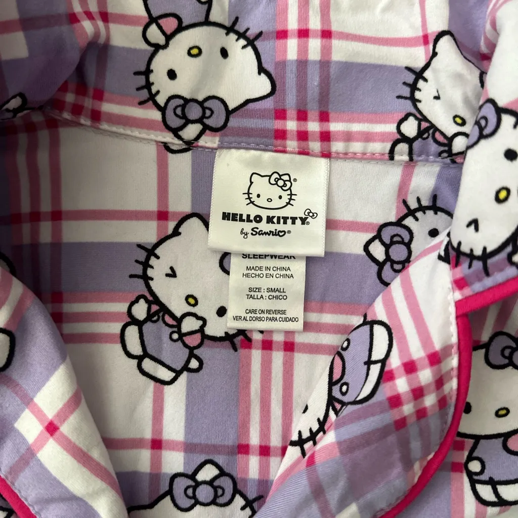 Hello Kitty Plaid Pajama Set 0091 Purple - Image 2
