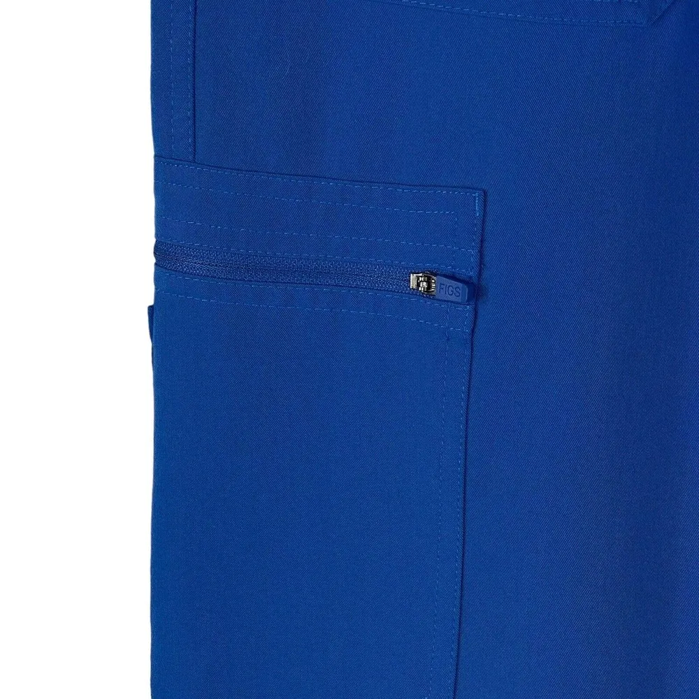 Figs Technical Collection Large Scrubs Pants Elastic Waist Pockets Straight Blue - Image 4