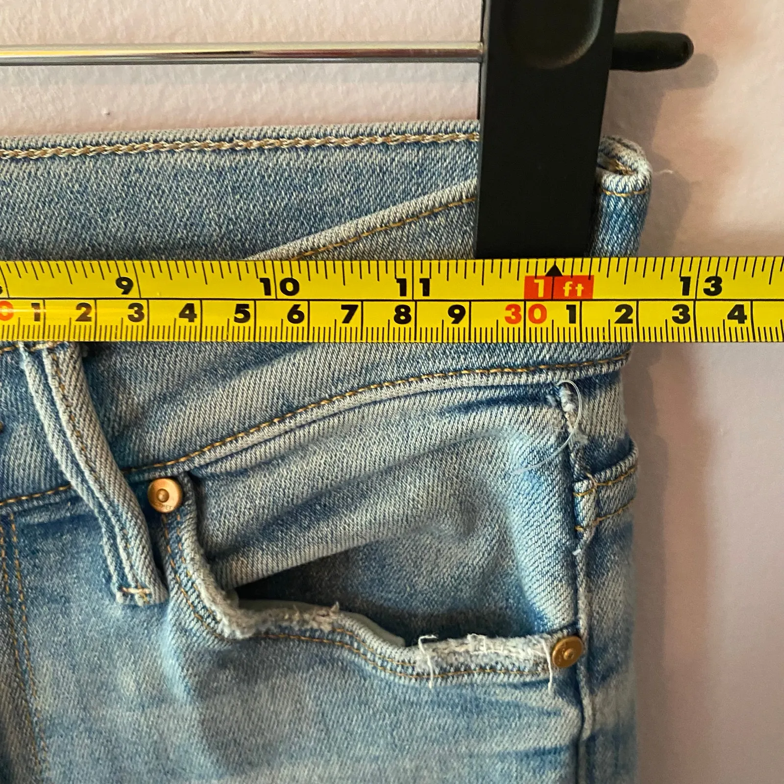 Mother The Mid Rise Dazzler Flood Jeans in Sweet Petals Light Wash Women size 24 Blue - Image 11