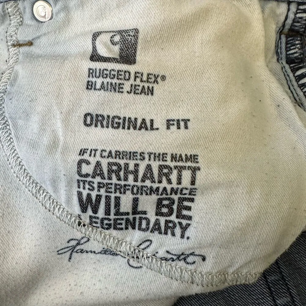 Carhartt Womens size 10 Tall Straight Leg Rugged Flex Blaine Jeans Flaws Chore - Image 13