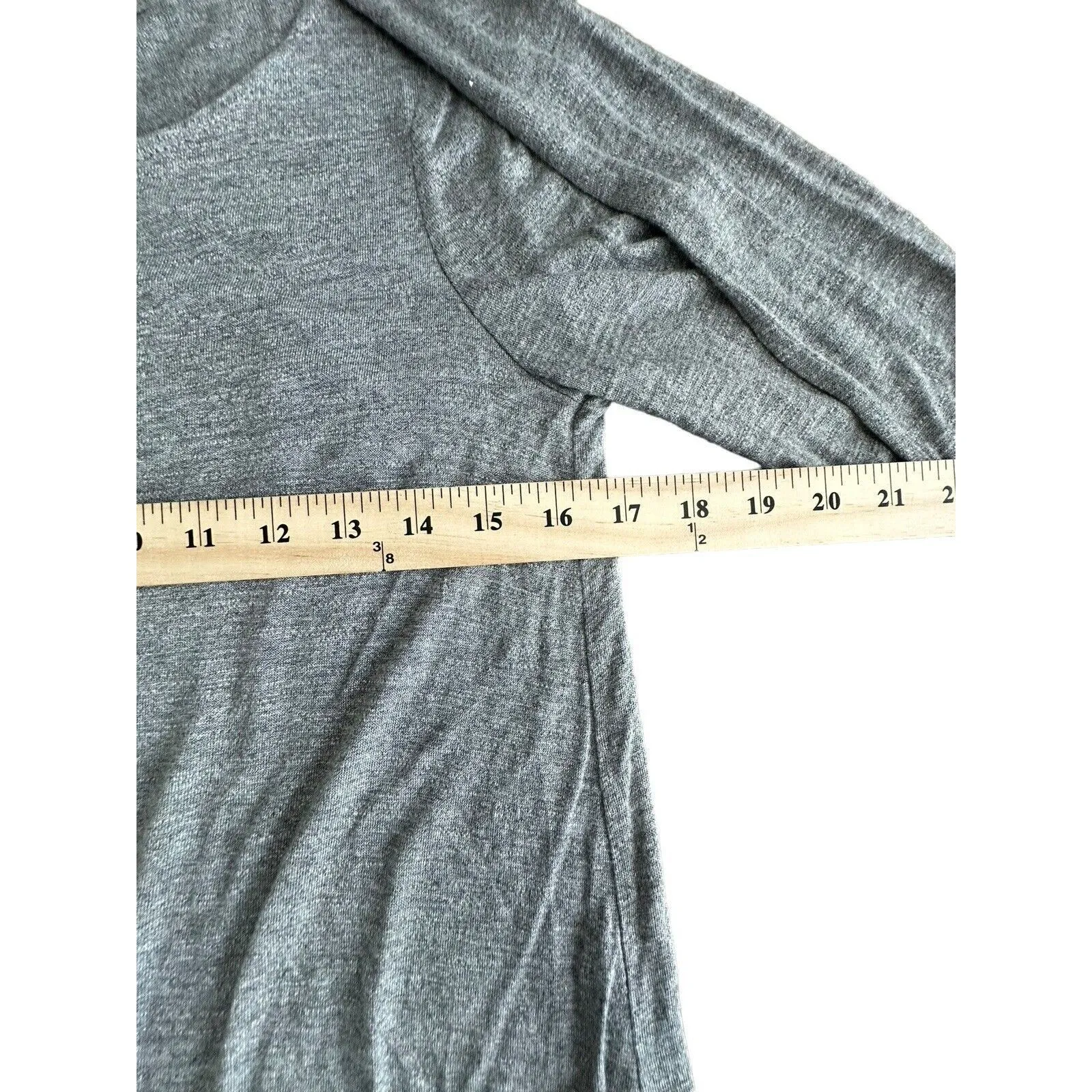 Elizabeth and‎ James Sz S Gray Pleated Waist Round Neck Long Sleeve Top #X5-5 - Image 3
