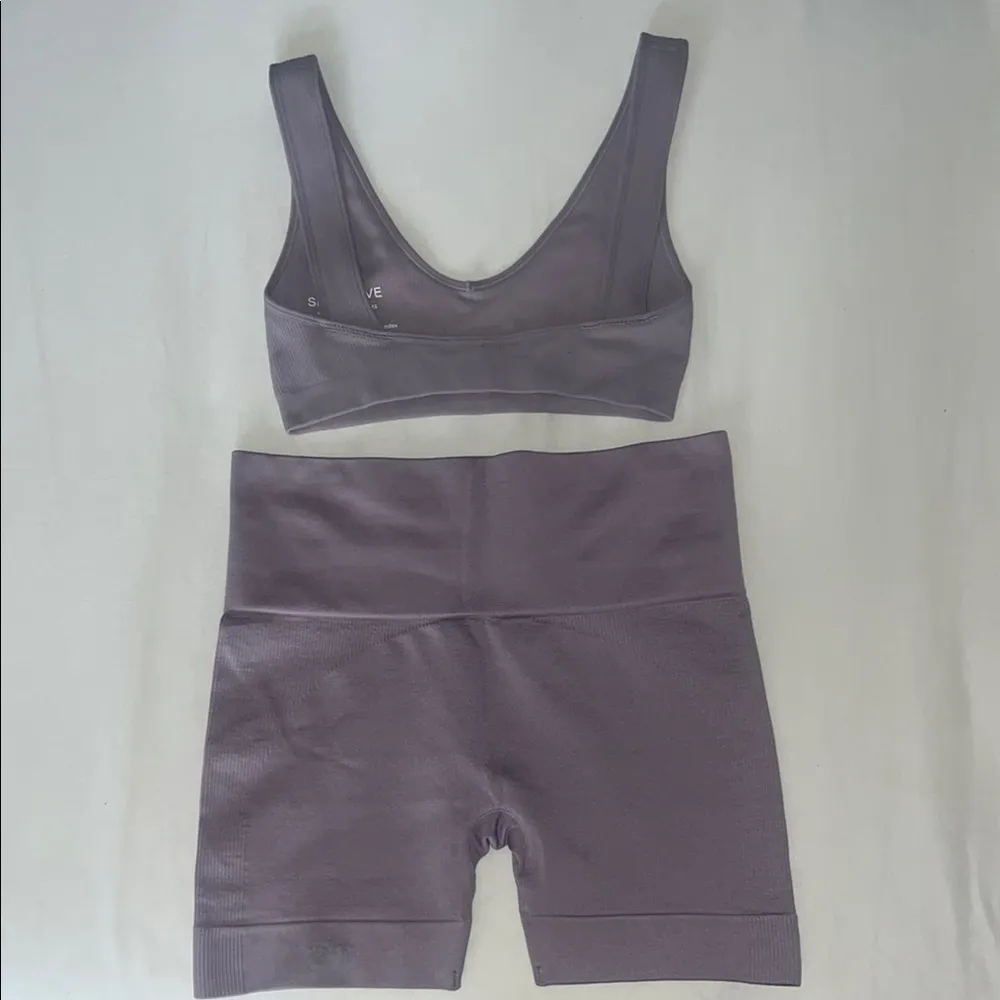 Set Active Lavender Bralette and Shorts Set - Image 2