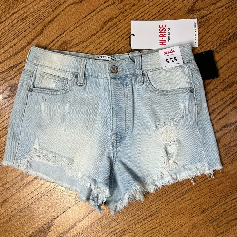 Celebrity Pink | The Brat High Rise Distressed Cut Off Denim Shorts NWT Size 29 - Image 3