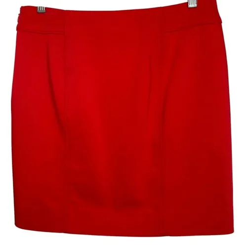 WHITE HOUSE BLACK MARKET Lipstick Red Goldtone Hardware Pencil Mini Skirt EUC  4 - Image 5
