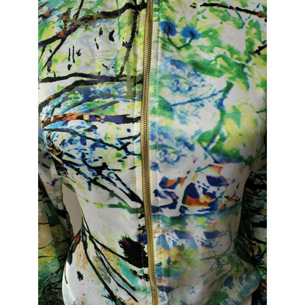 Wenjie Womens Multicolor Polyester Long Sleeve Full Zip Casual Jacket Size Small - Image 3