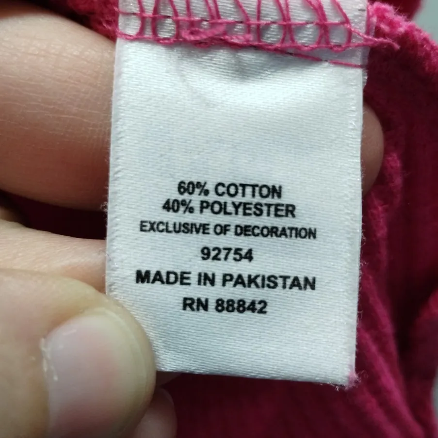 Woman Within Size 14/16 Medium Hot Pink Waffle Knit Short Sleeve T-Shirt - Image 5