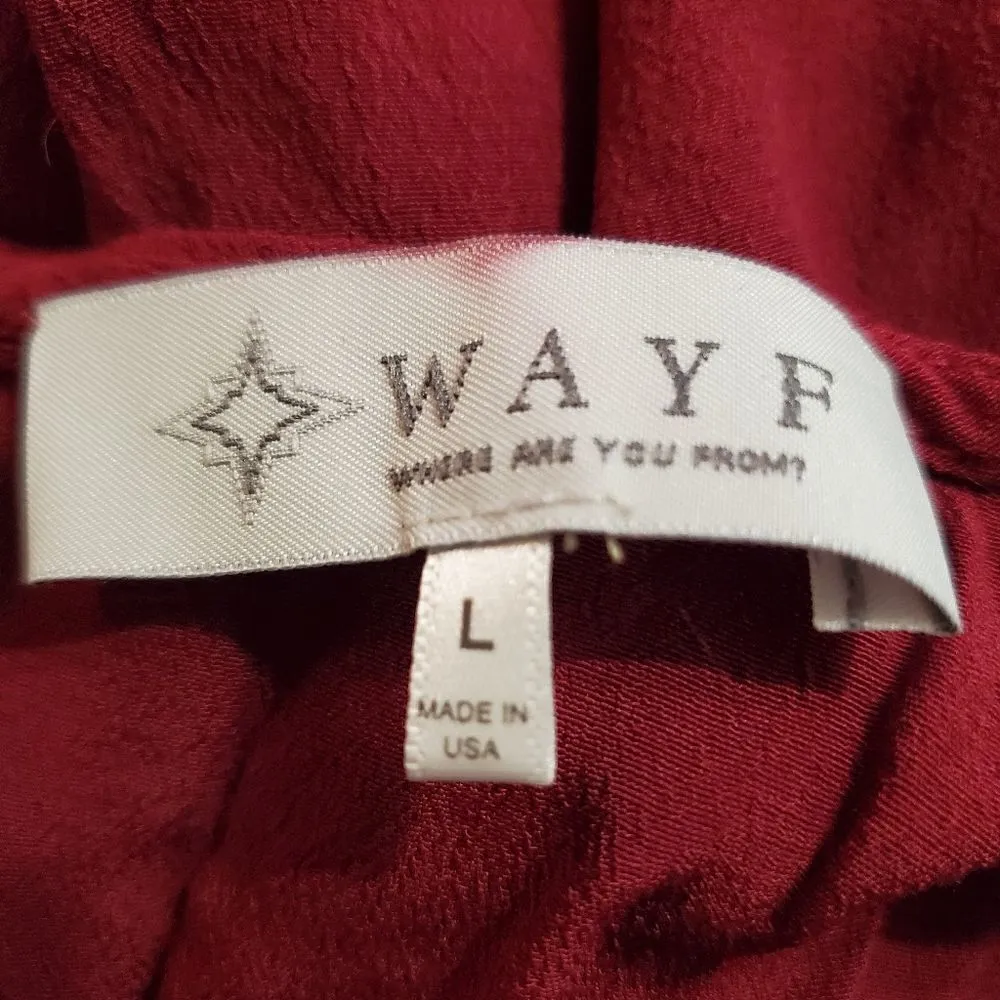 Wayf Red Long Sleeve Shift Dress (L) - Image 7