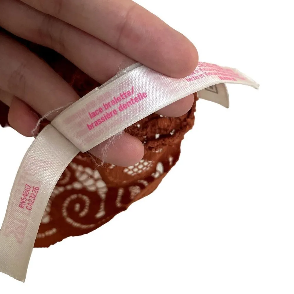 PINK Victoria's Secret pumpkin orange lace criss cross back bralette bra v-neck - Image 7