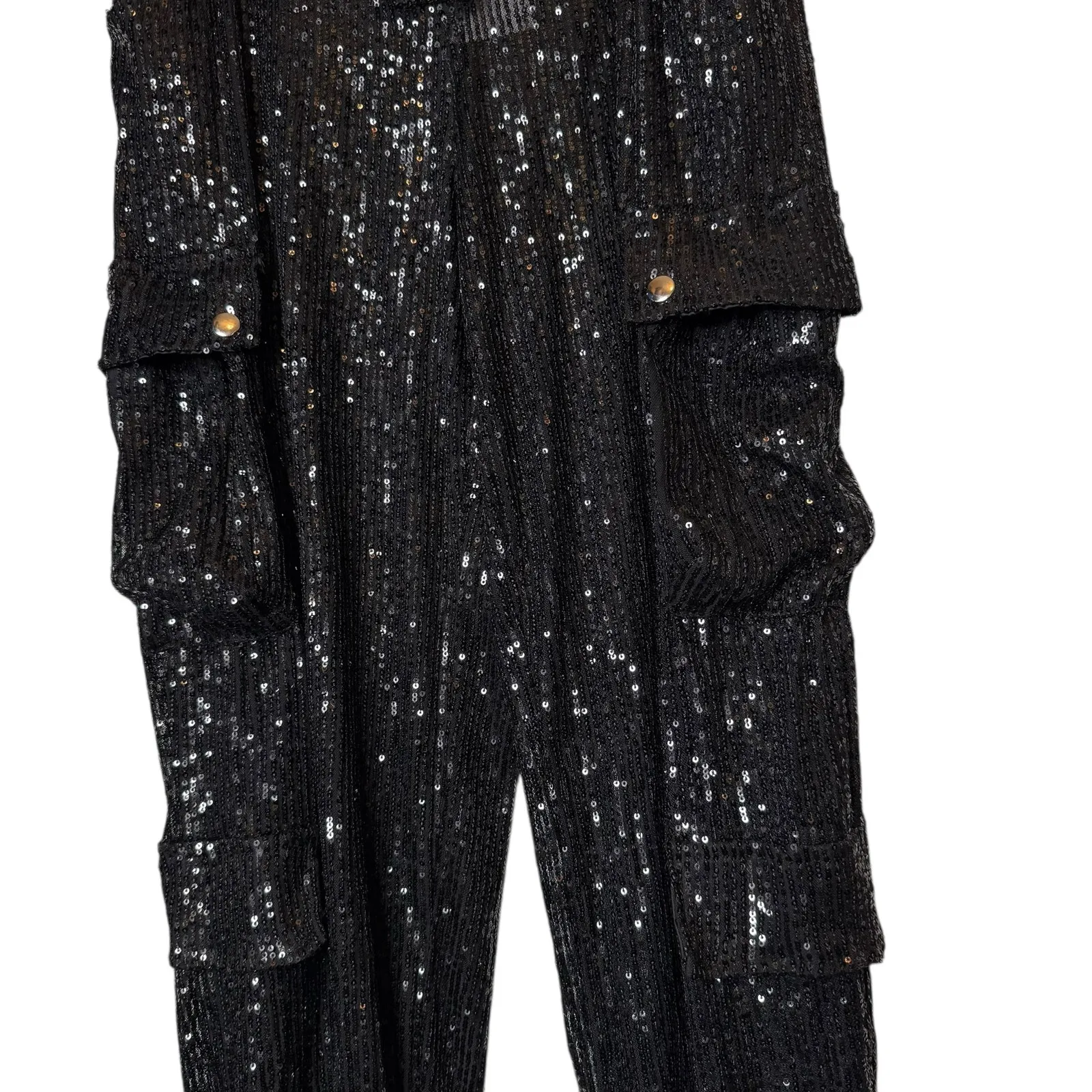 LIONESS  Cypress Sequin Cargo Pant Black size Medium - Image 4