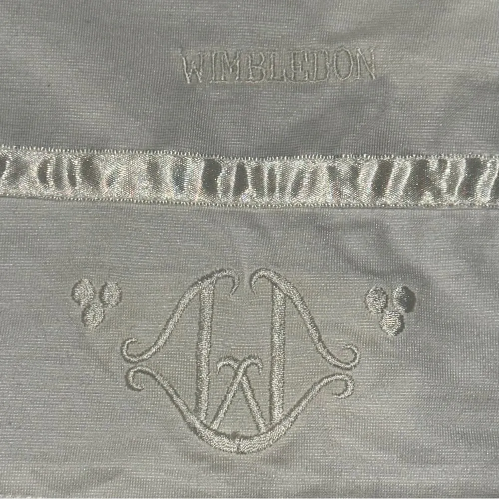 Wimbledon Vintage Womens Size L White Embroidered Logo Cotton Blend Tennis Skirt Size L - Image 3