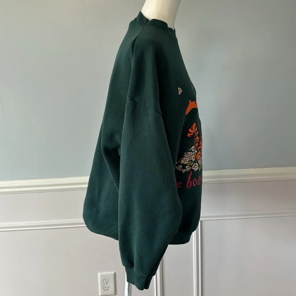Vintage Tigger Crewneck Sweatshirt "More Bounce Per Ounce" Size XL Green Grandma - Image 6