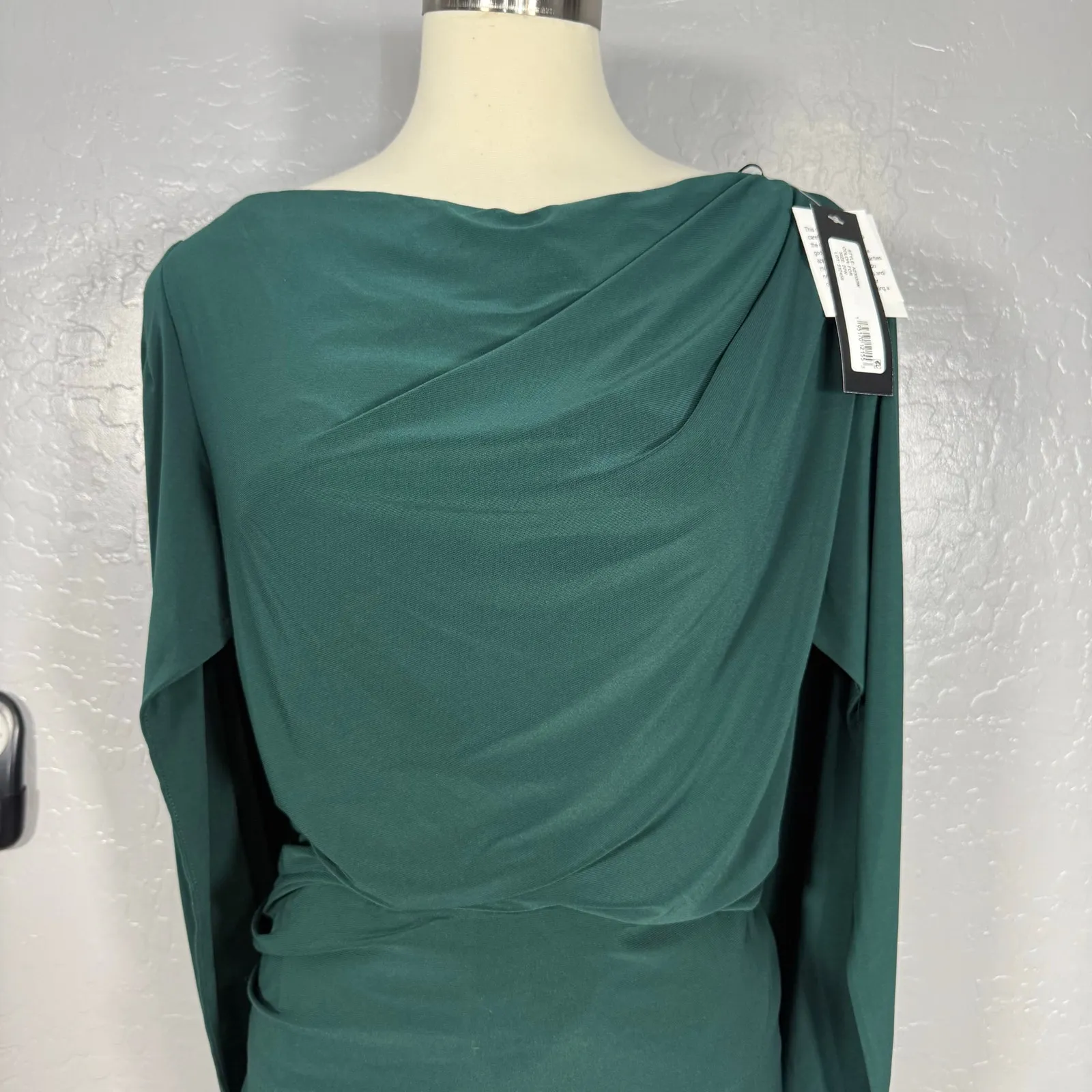 Betsy & Adam Women's Drape-Back Gown, Green, 20W - Image 3