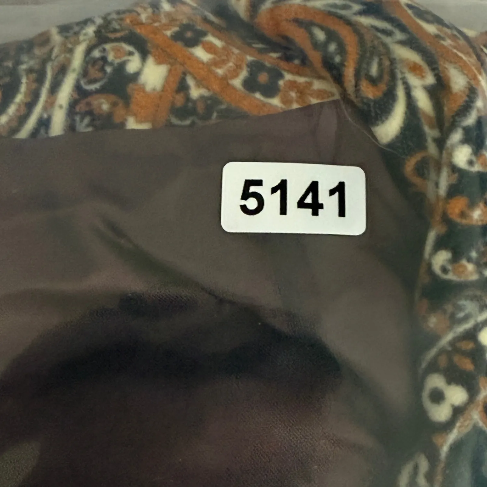 Driftwood Paisley Print Velvet Blazer Jacket Women's XS Black Orange - Image 10