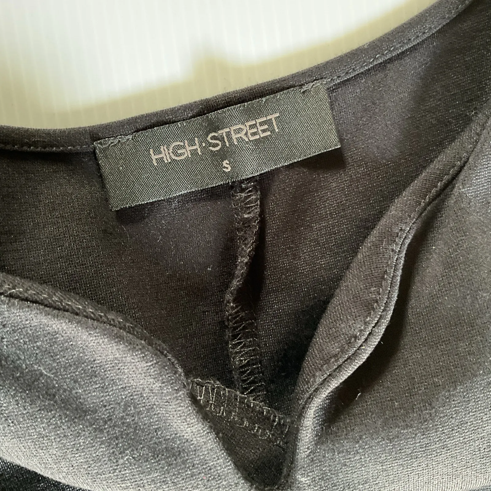 Hight Street Women's Black Fit Flare Mini Dress Stretch Elegant Chic Size S - Image 7