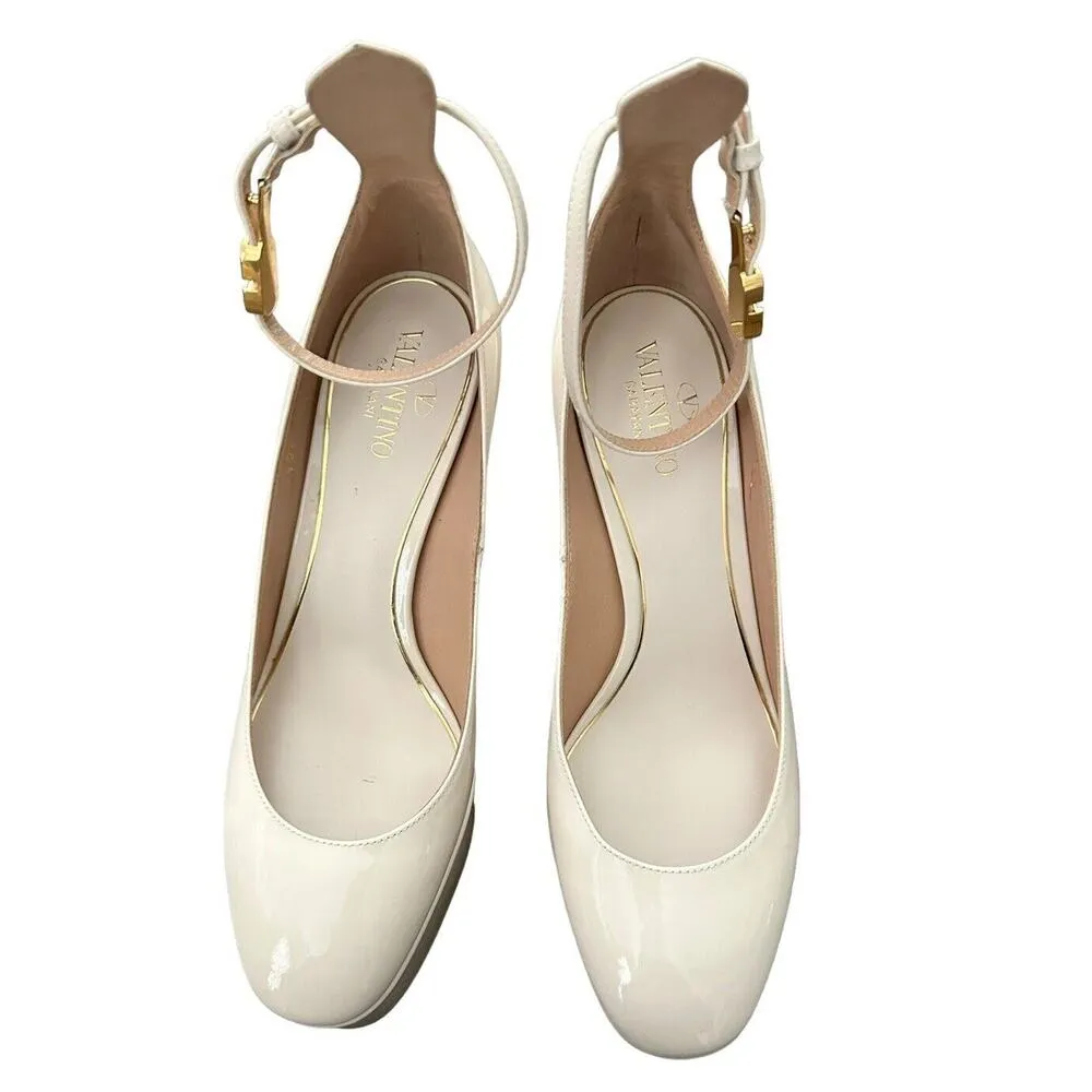 Valentino Womens Ivory Patent Leather Tan - Image 5