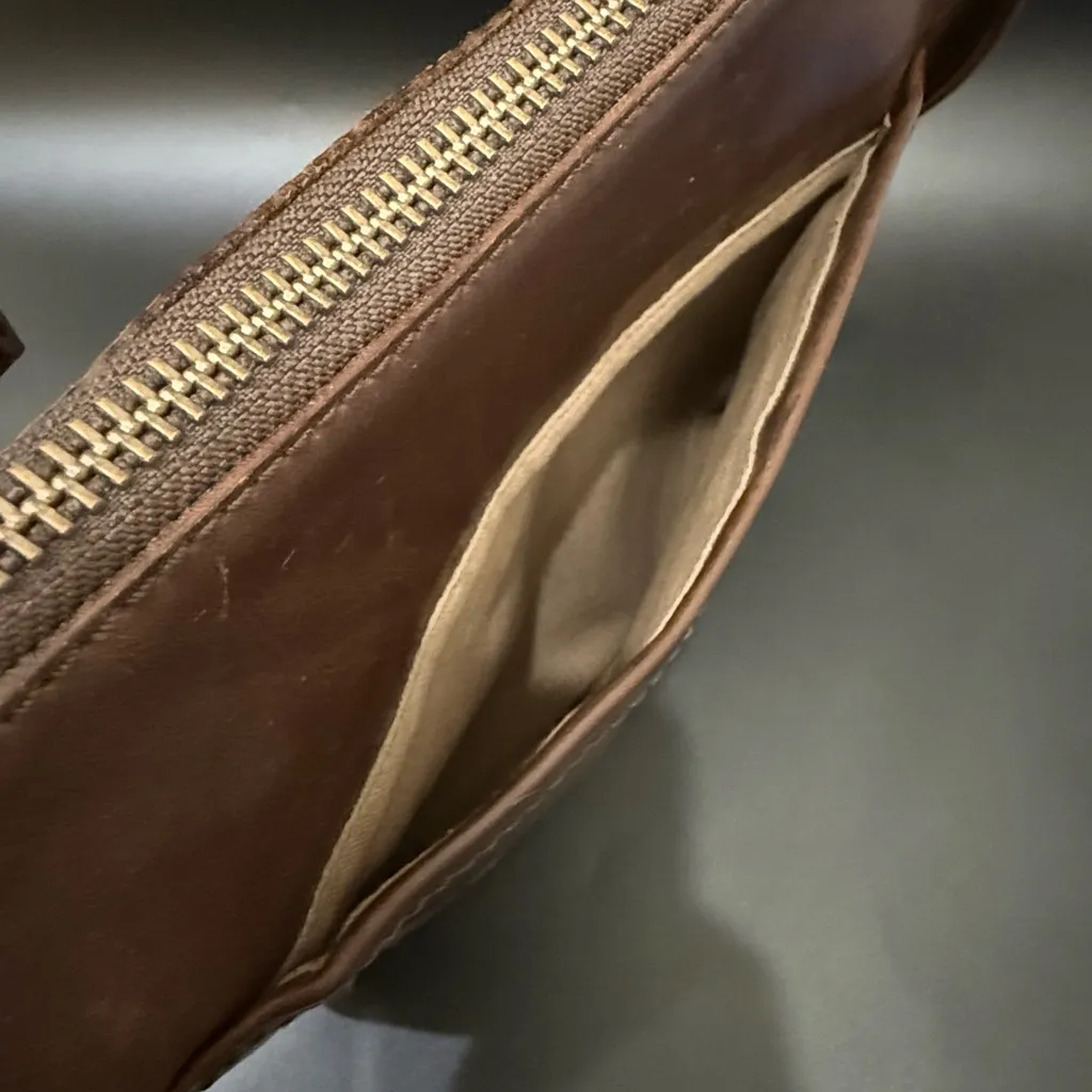 FRYE Melissa Swing Pack Zip Dark Brown Leather Shoulder Crossbody Bag - Image 14