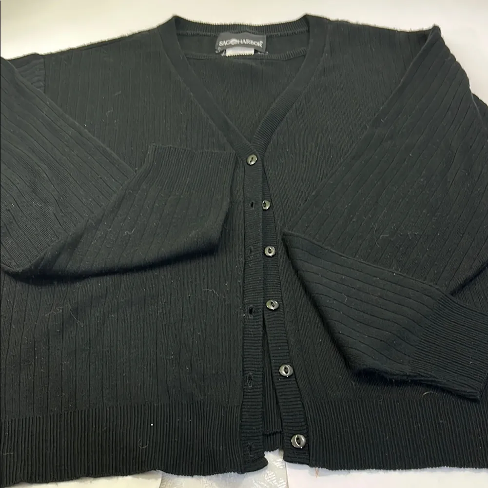 Sandro Black Ribbed Men's Sweater Size XL - Image 2