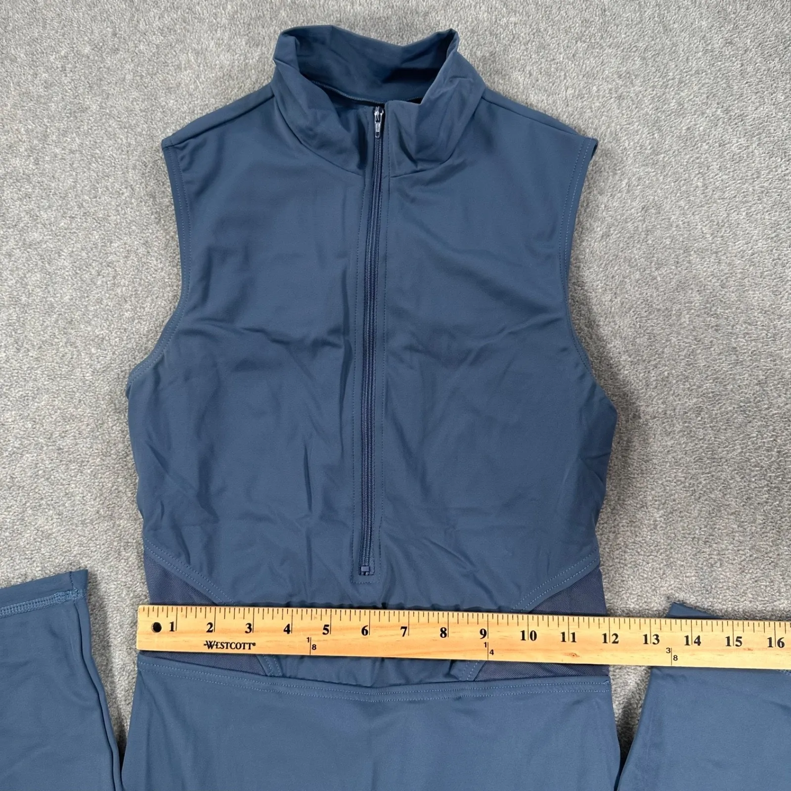 Balera Dance Costume Jumpsuit Unitard Size MA MT12535 Blue Sleeveless Zip Front - Image 4