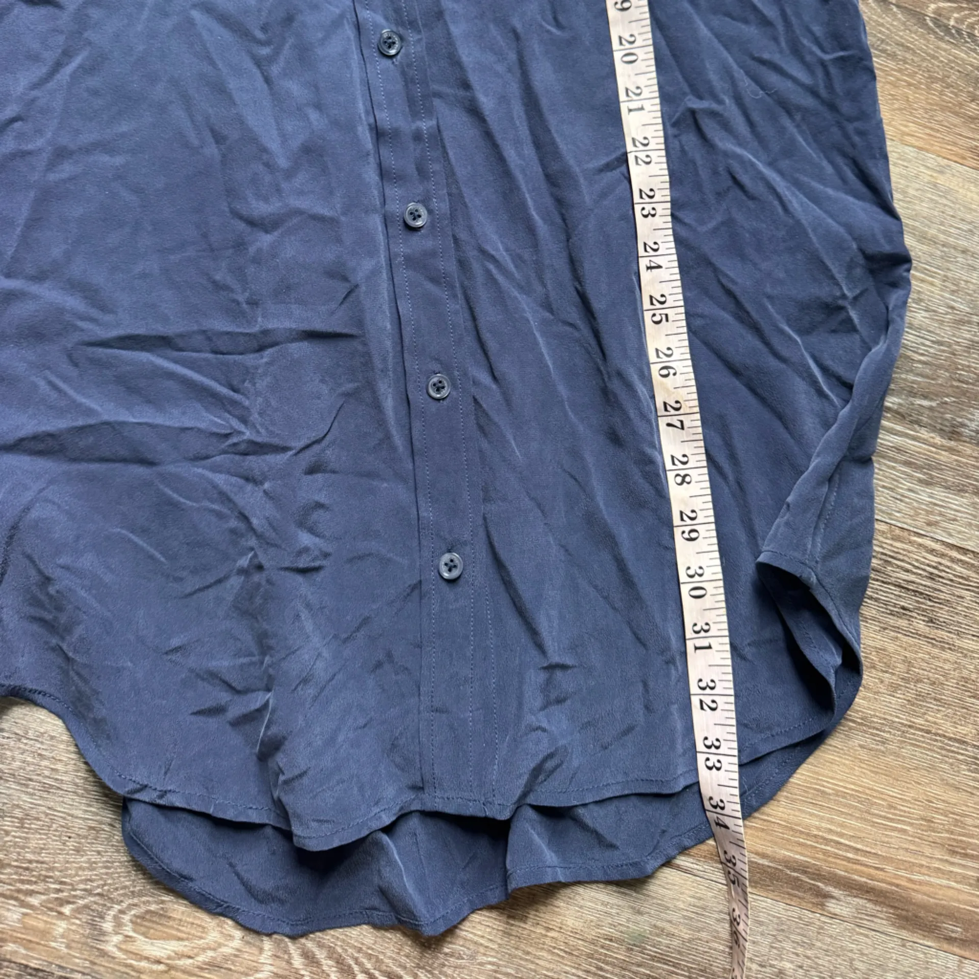 Equipment Femme Navy Blue Silk Shirt Dress S - Image 6