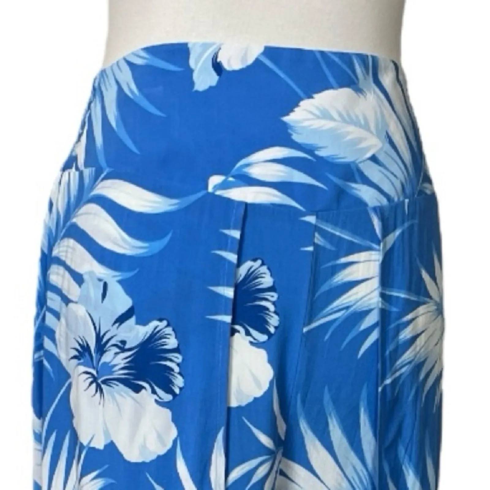 Favant Hawaii Pant Set Wrap Top Wide Leg Pants Blue Tropical Women’s Size Large - Image 13