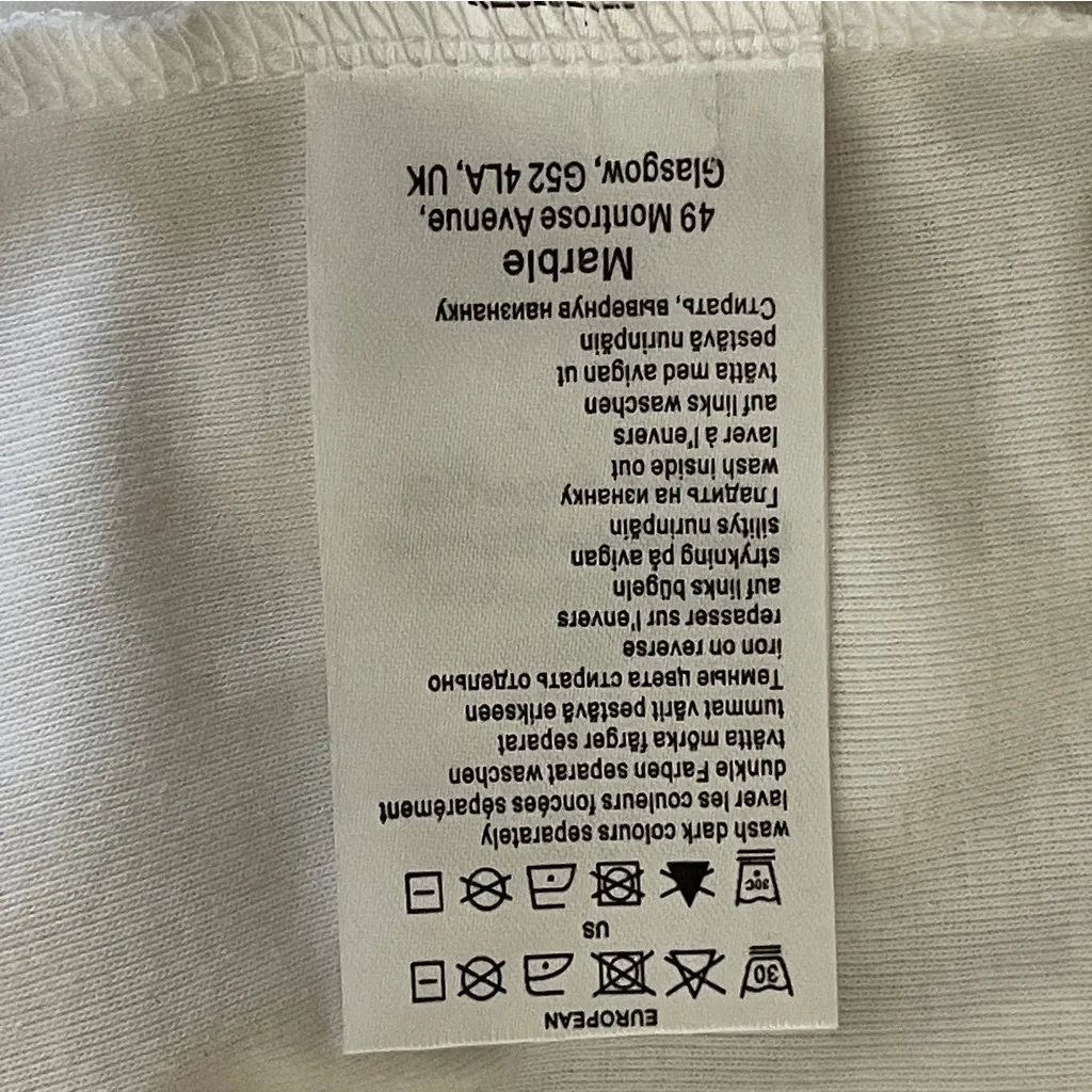 Marble 100% Cotton White Embellished Women's Top - Image 7