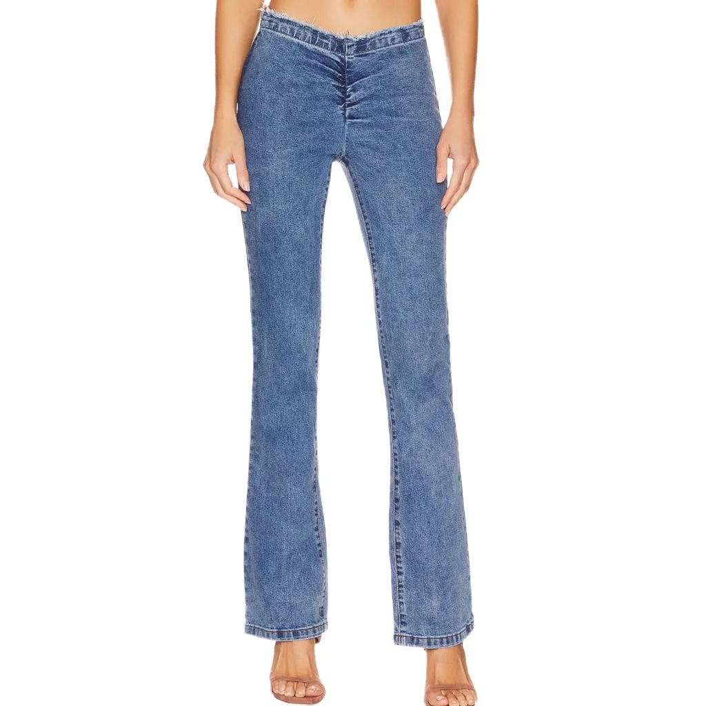 Superdown Flare Leg Denim. Raw Hem Top NWT - Image 5