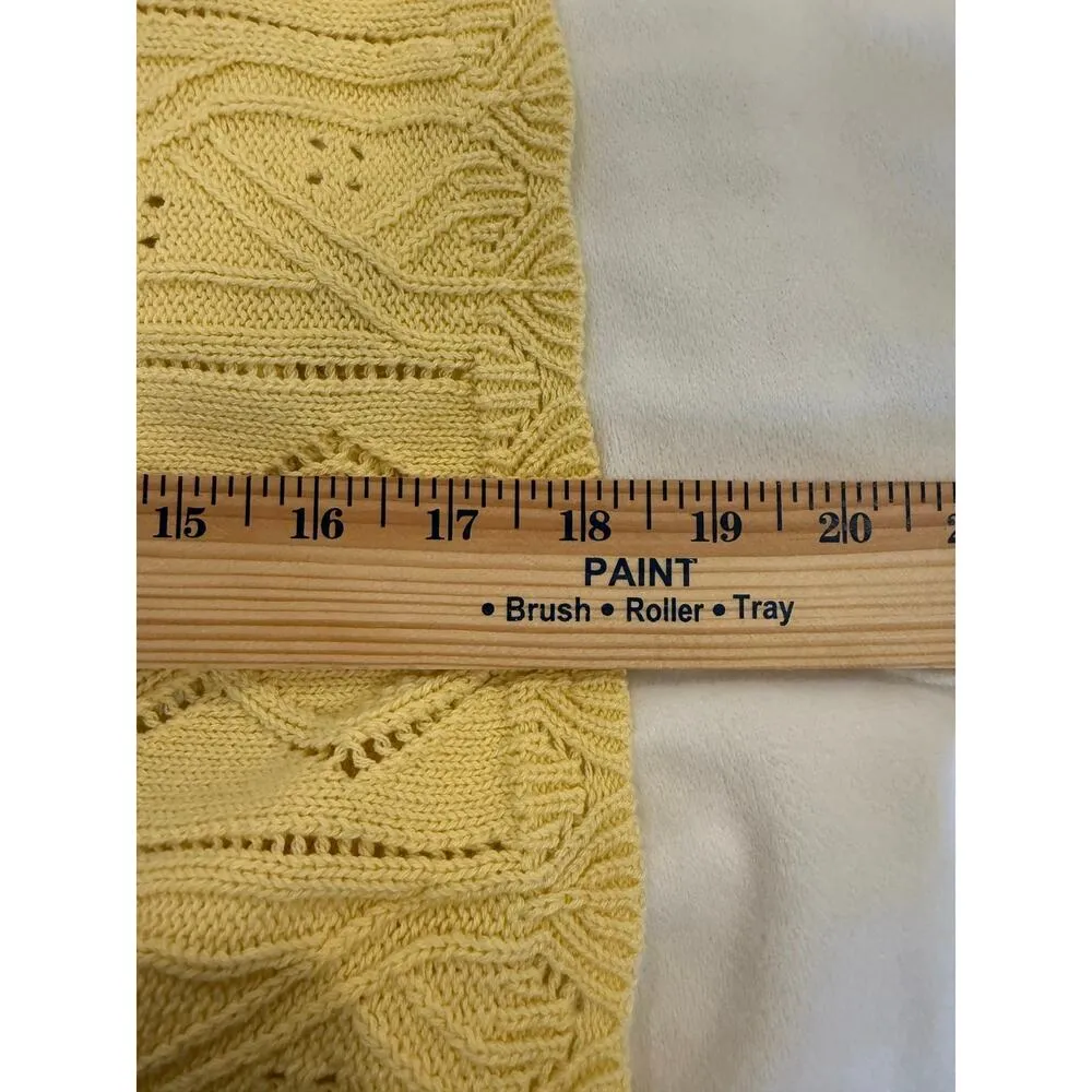 Hazel Moon Tie Front Ribbed Knit Cardigan Sweater Floral Yellow Women's Size XL - Image 9