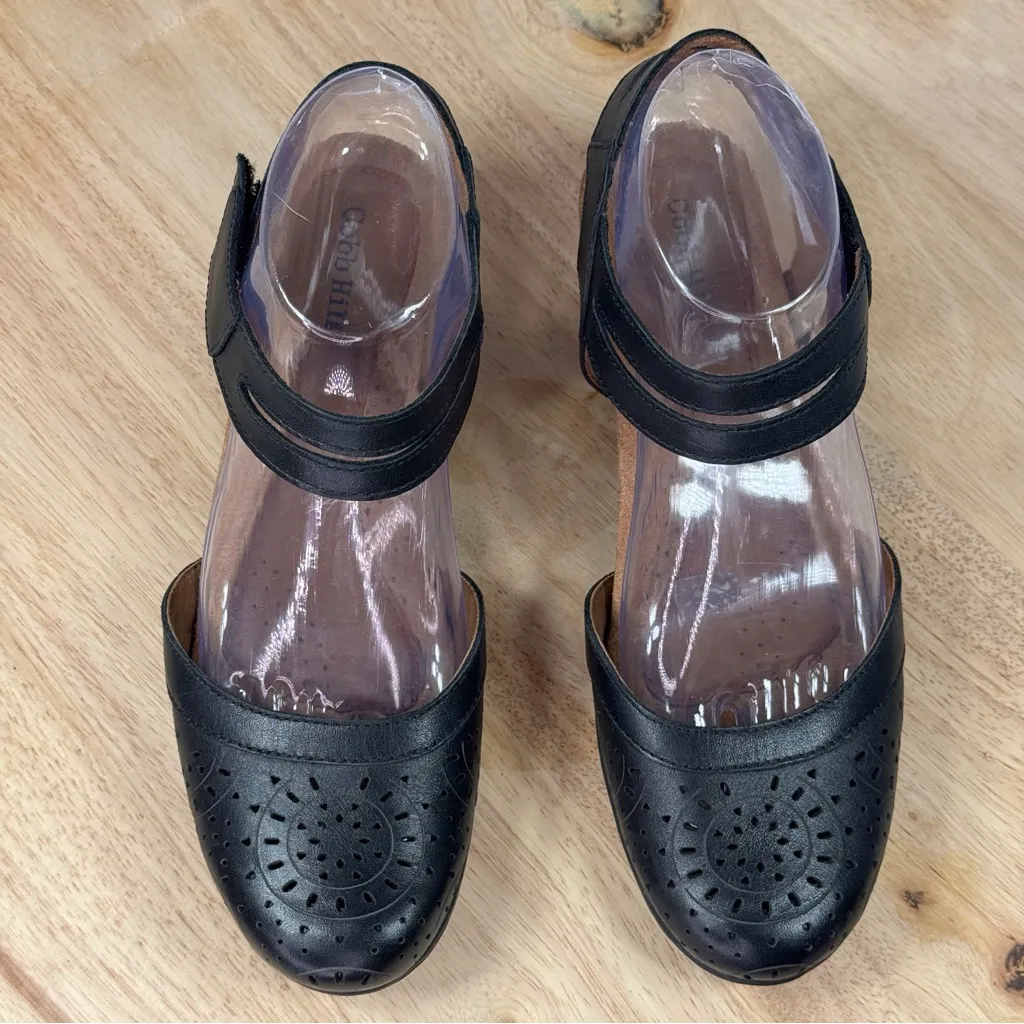 Rockport Cobb Hill Laurel Perforated Block Heel Mary Jane Shoes Black 7.5 - Image 4