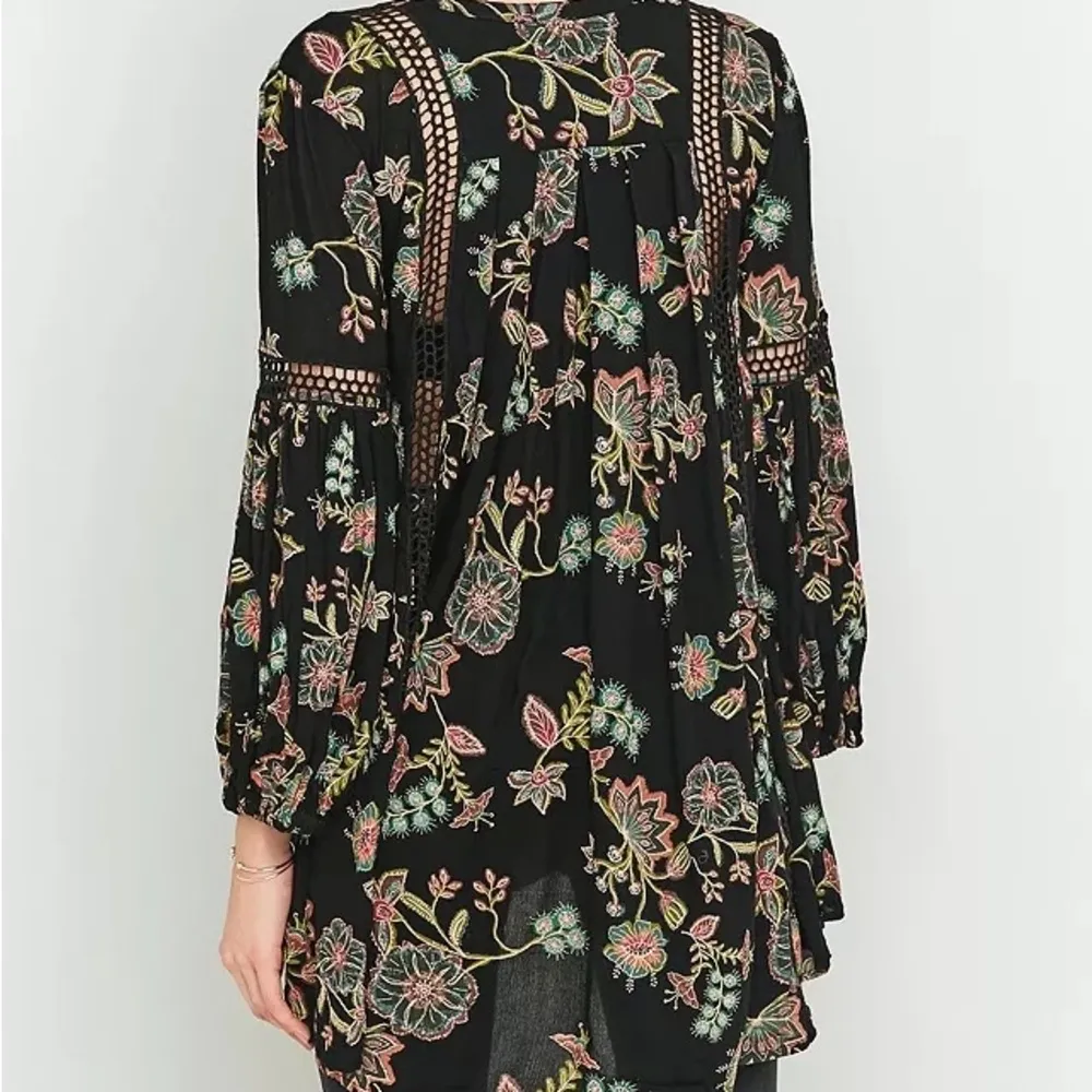 Free People Just The Two Of Us Floral Tunic in Black Size XS Bohemian Grunge - Image 6