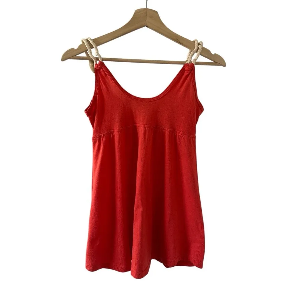 Derek Heart Red Tank Top Medium Empire Waist Spaghetti Strap Colorblock Nautical - Image 2