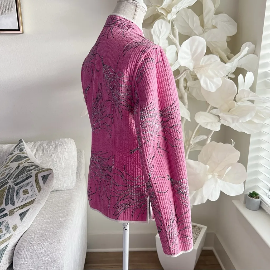 J. McLaughlin Blue And Pink Quilted Reversible Women's Jacket - Image 9