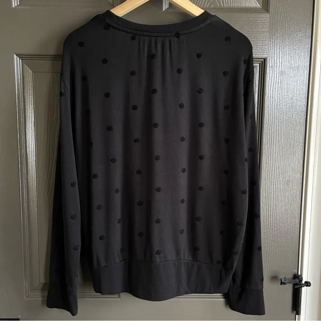 Marc New York Performance Black Polka Dot Long Sleeve Sweatshirt - small - Image 4