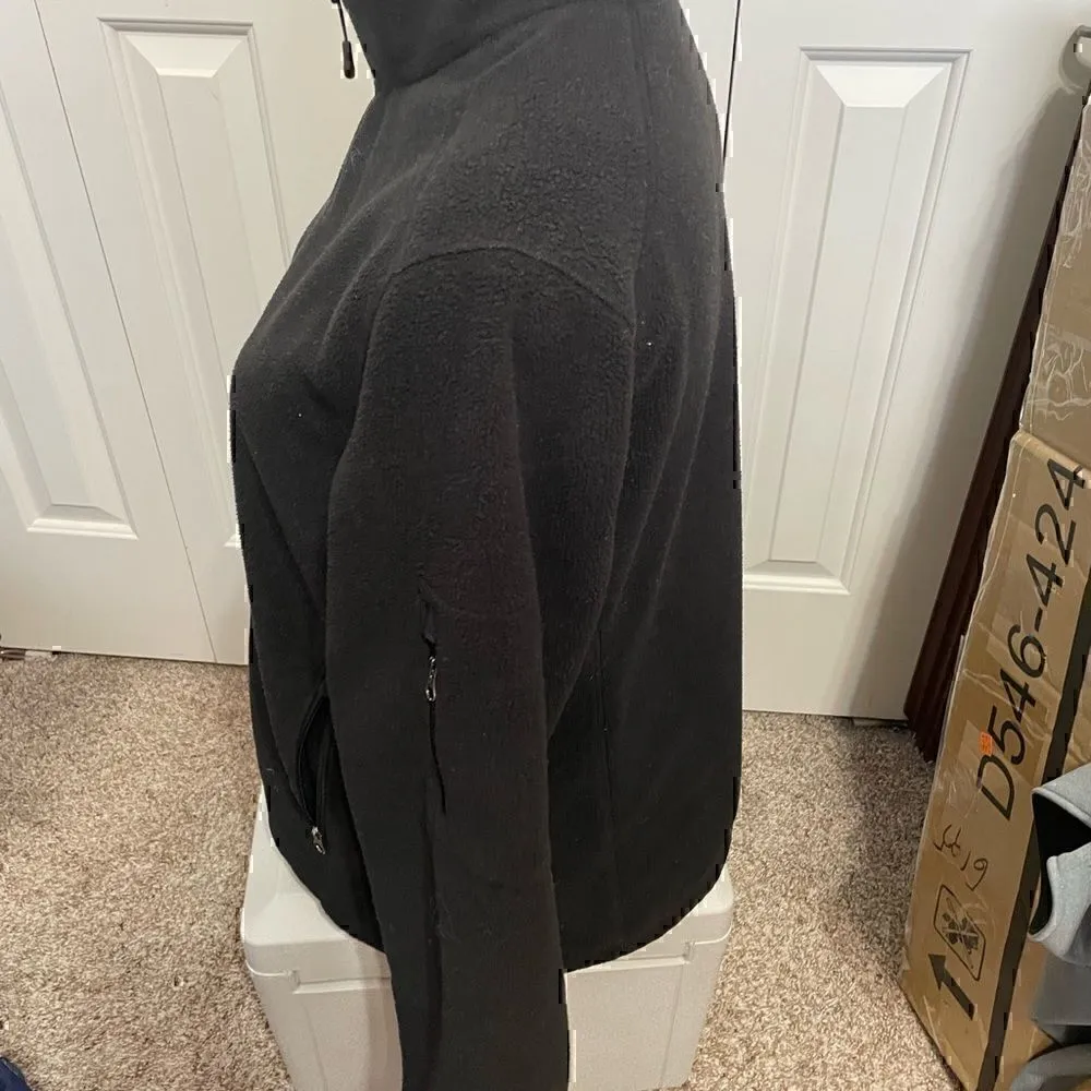 Eddie Bauer Womens Large Black Full ZIP Polyester Fleece Thick Jacket - Image 3