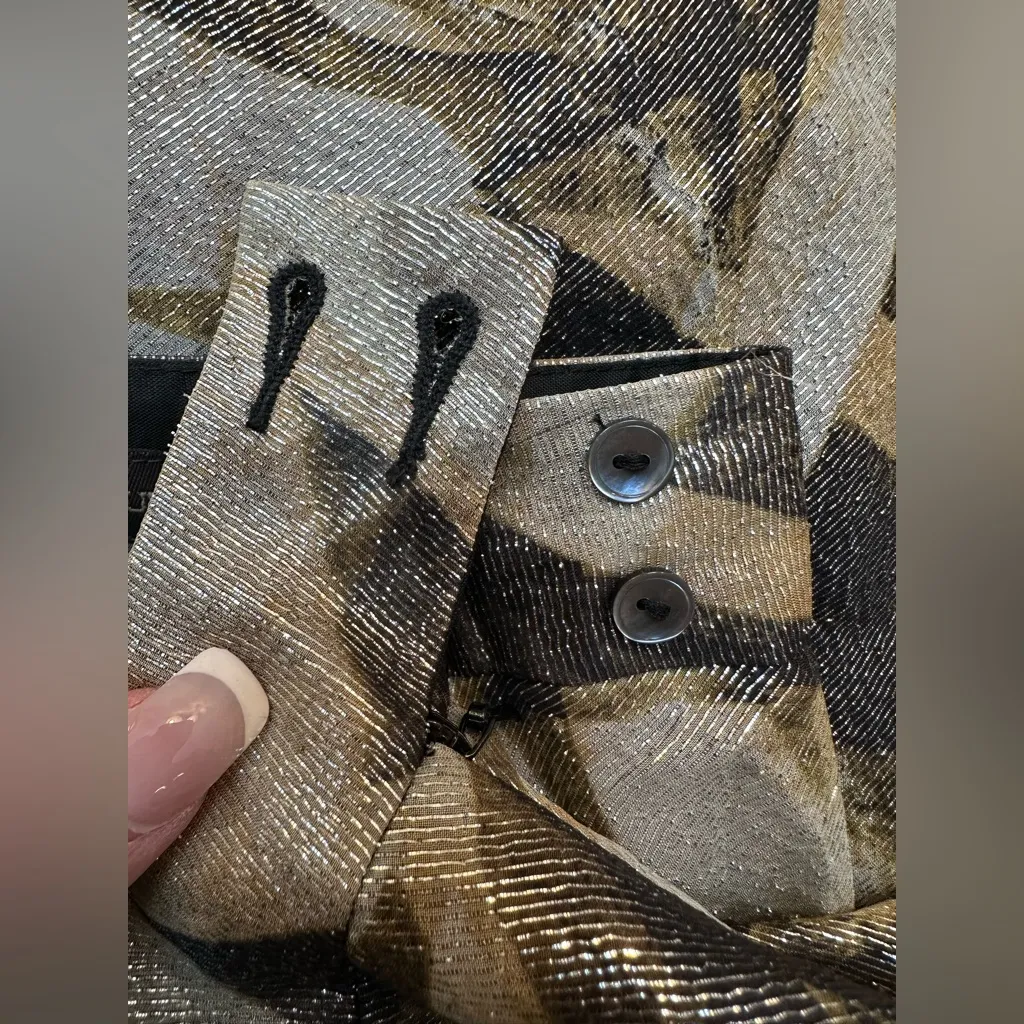 Vintage Banana Republic Y2K A-Line Skirt Metallic Shimmer Silk Size 2 XS - Image 4