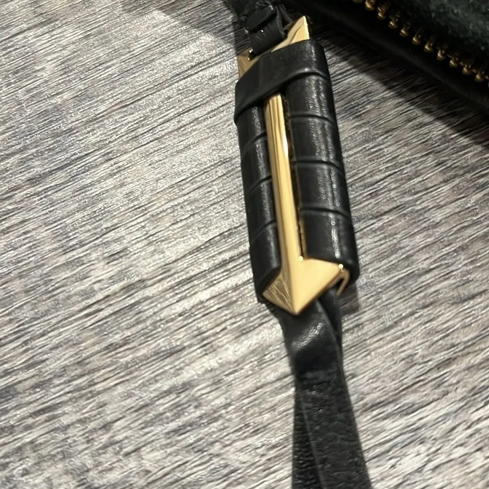 Stella & Dot COVET Highline leather suede mini crossbody purse black EUC ($159) - Image 7