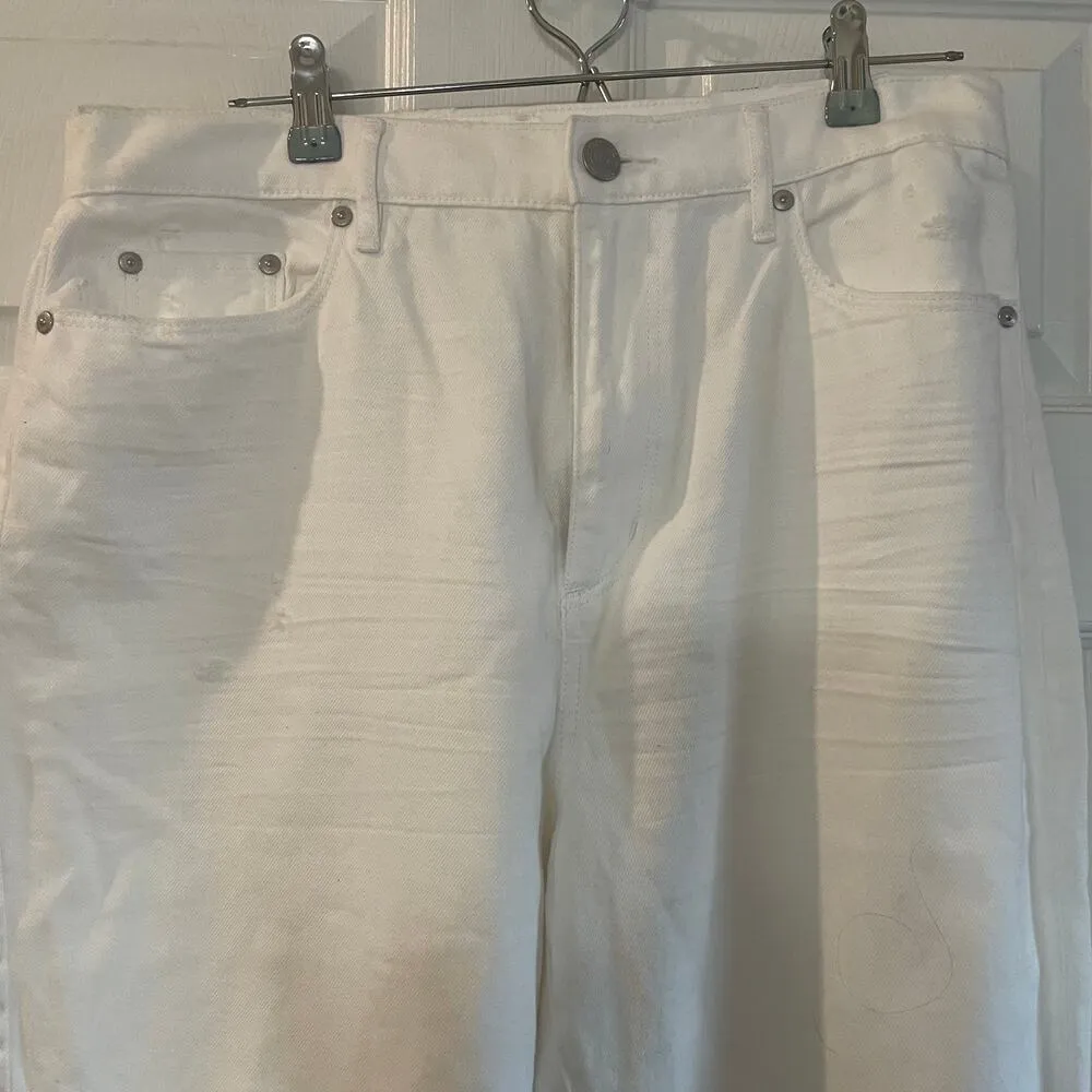NWT Loft High Rise Slim Pocket Boyfriend Jeans in White Sz 10/30 - Image 3