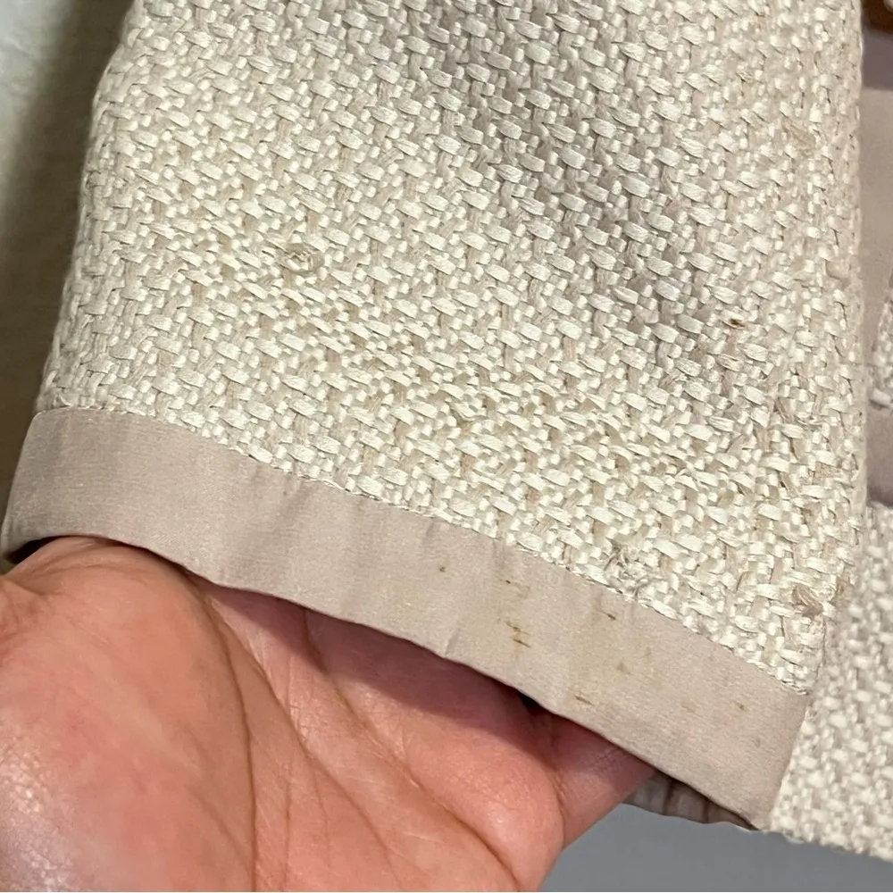 Rebecca Taylor Tweed Cream Snap Button Down Jacket Size 2 - Image 12