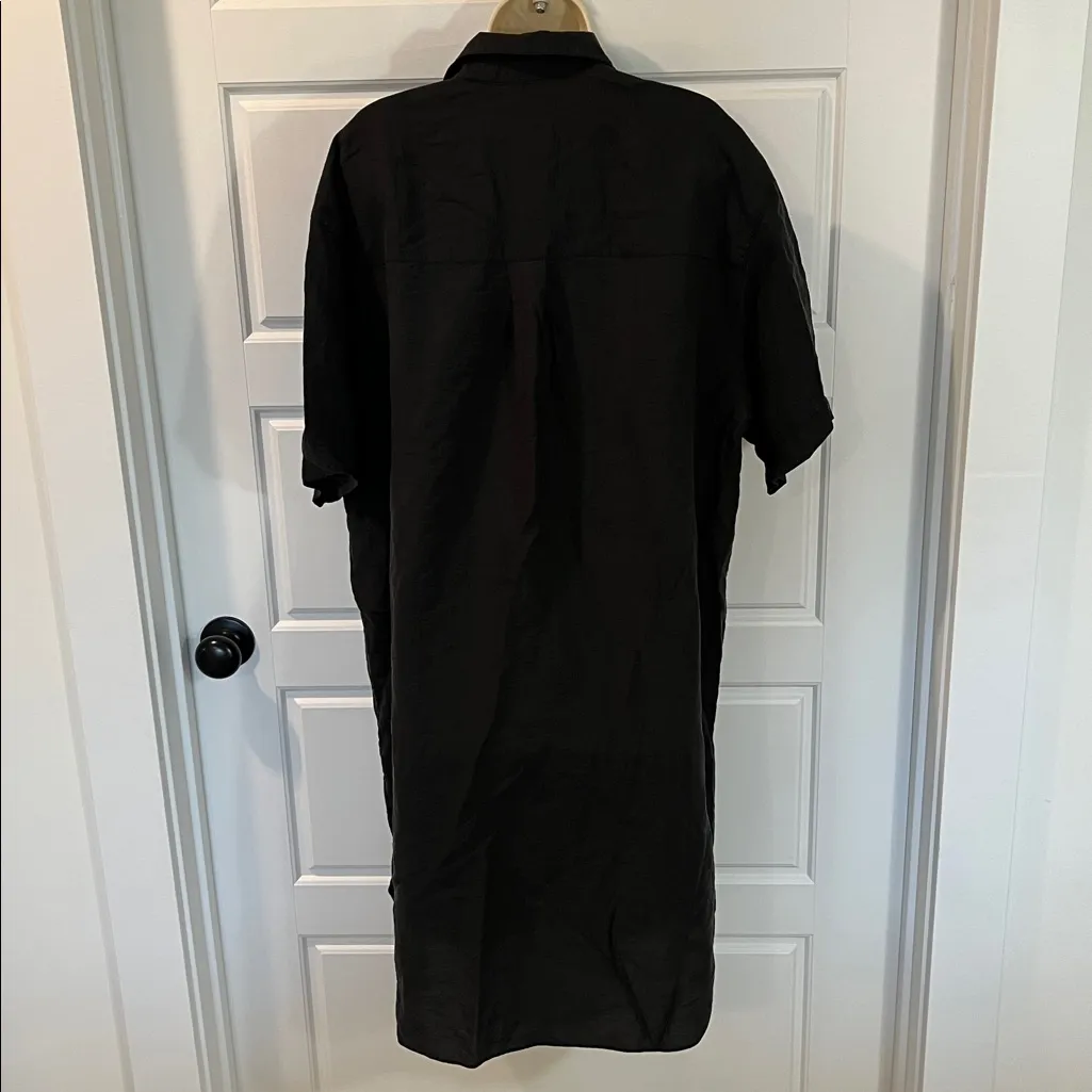 STOCKHOLM ATELIER & OTHER STORIES Oversized Shirt Dress Size Medium Black - Image 4