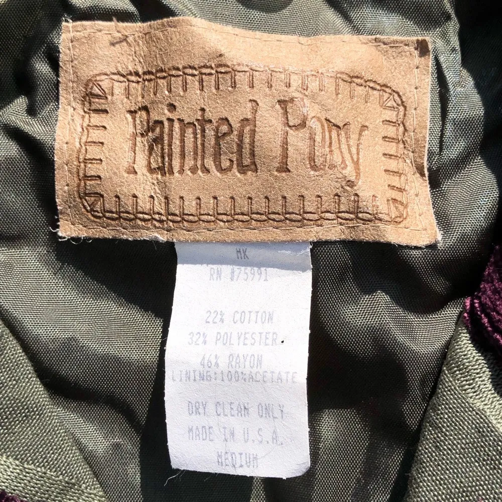 Vintage Painted Pony Floral Tapestry Blazer Jacket M Size M - Image 7