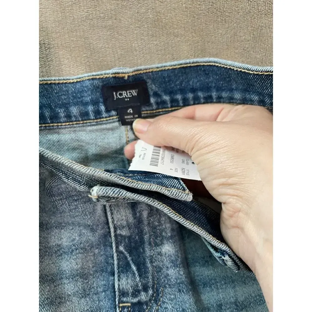NWT J.Crew Size 4 Denim Mini‎ Skirt Indigo Dream Wash Y2K Preppy Classic 17” Blue - Image 7
