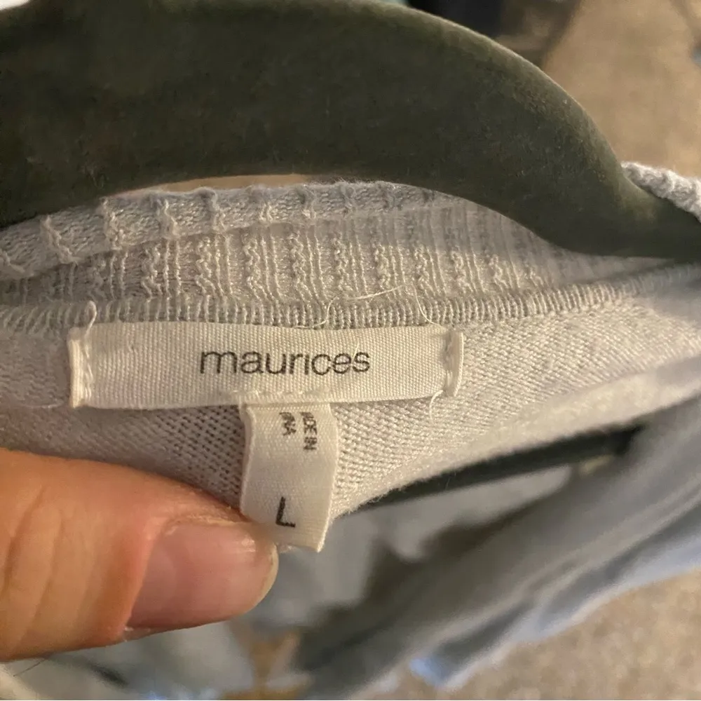 Maurices light grey cardigan size large Christmas 
Pit to pit 19 
Length 28 - Image 2