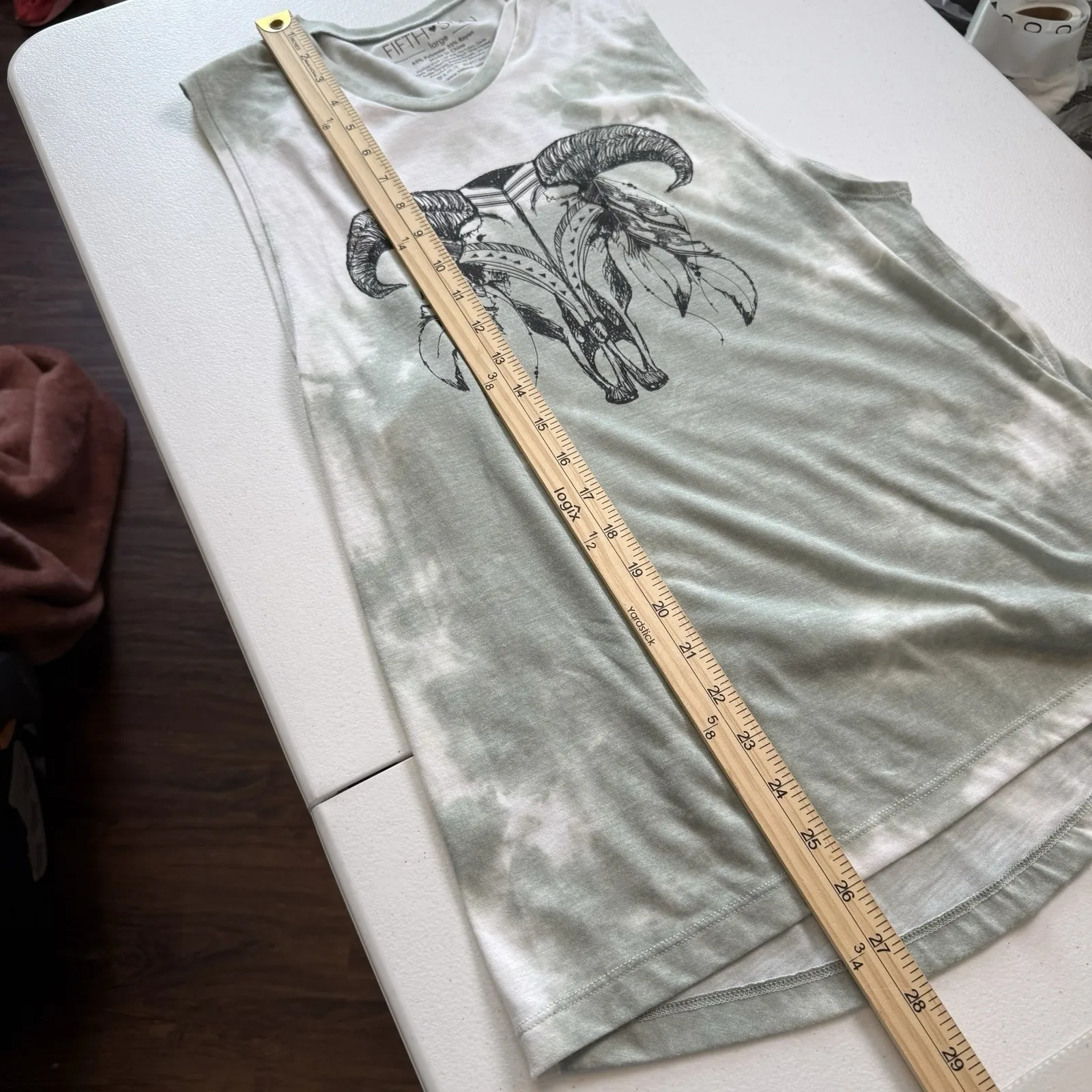 Fifth Sun Muscle Tee Women Large Boho Western Grunge Tie-Dye Festival Witchy - Image 6