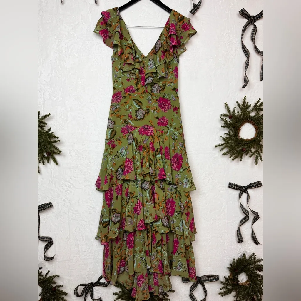 WAYF cut out tiered ruffle maxi DRESS SMALL - Image 2