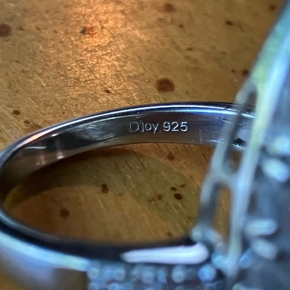 Blue Star Sapphire Rainbow Moonstone Sterling Silver Cocktail Ring Size 7 - Image 6