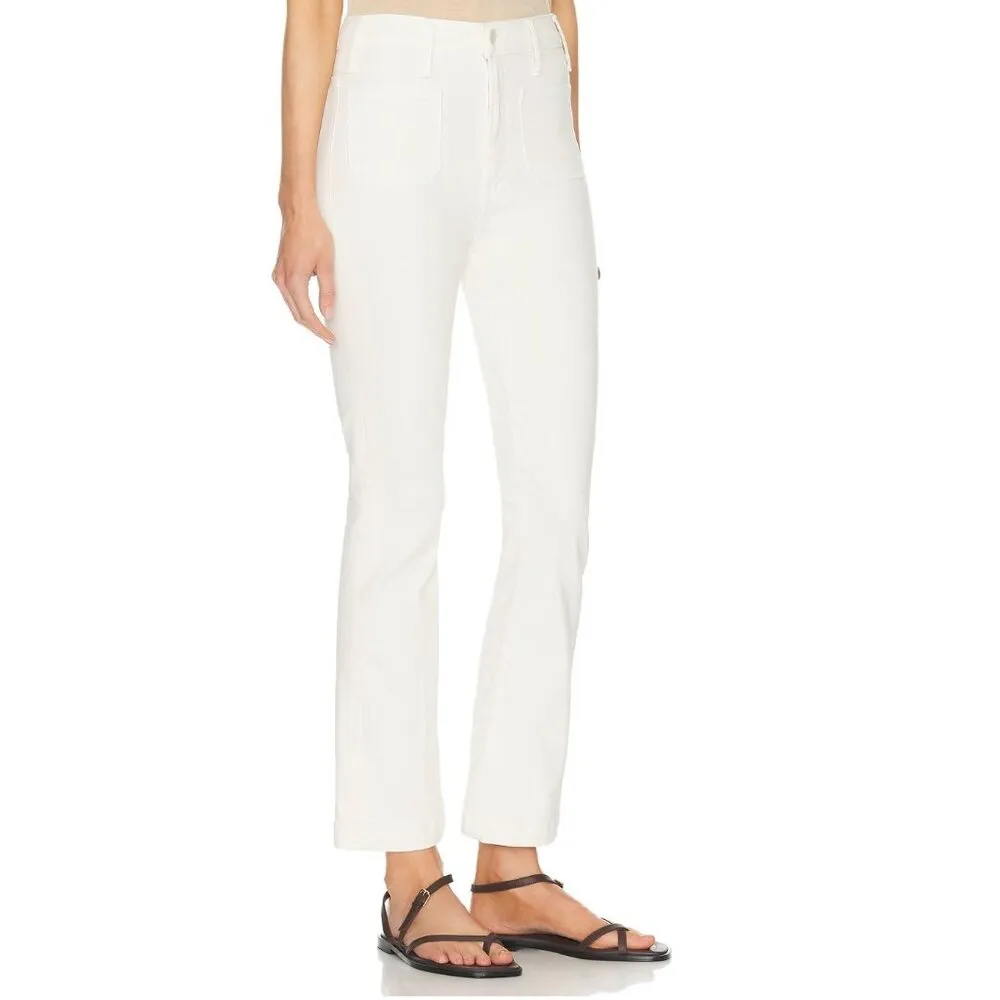 NWT Mother The Hustler Patch Pocket Flood Jean in Cream‎ Puff White Size 32 - Image 2