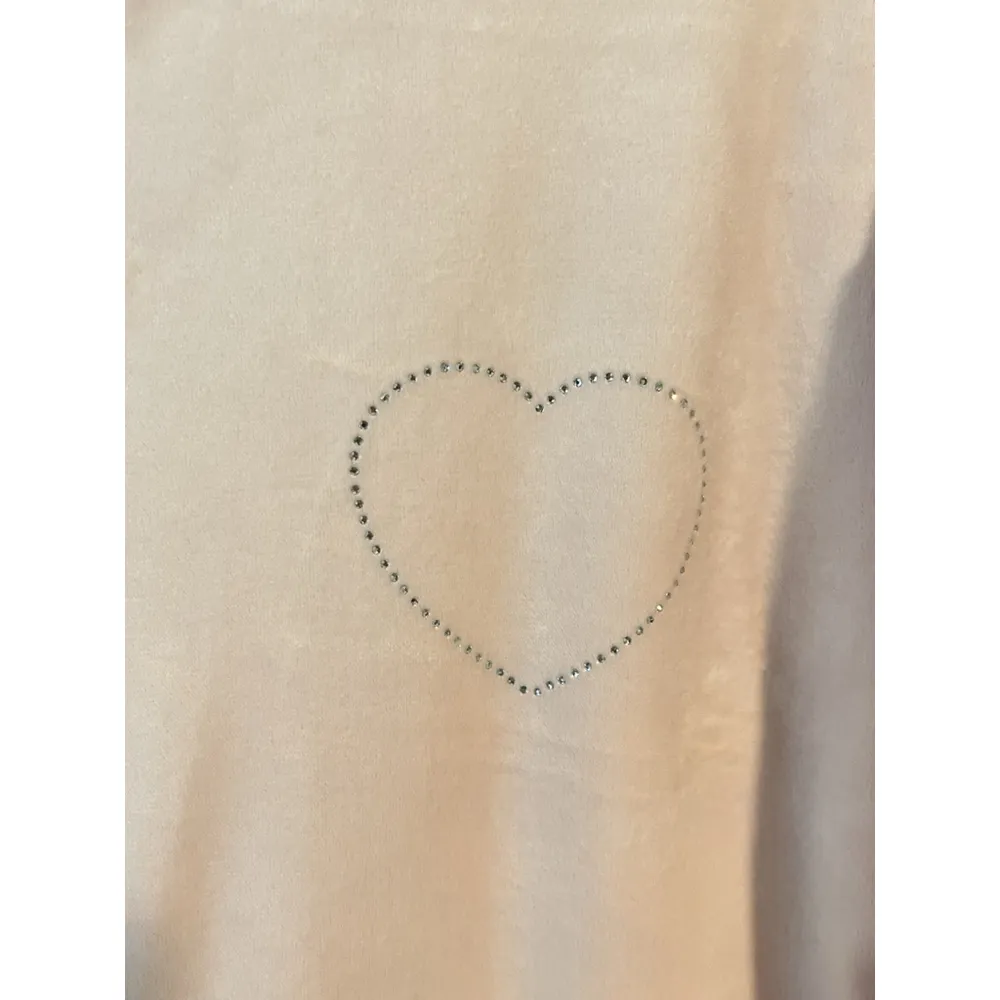 Refuge Hoodie Jacket Womens M Pink Velour Velvet Full Zip Rinestone LOVE New NWT - Image 6